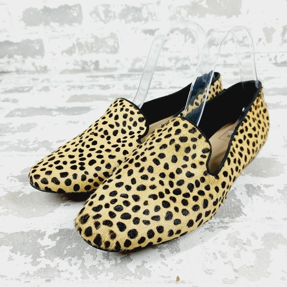 Gap Womens Cheetah Print Faux Mohair Flat Heel Loafers V545 - Picture 2 of 11